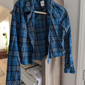 Vans Blue and Yellow Plaid Shirt